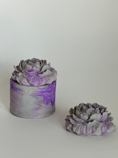Cement Candle Flower Style - Handmade