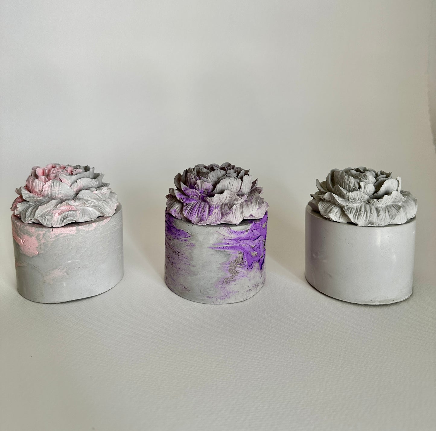 Cement Candle Flower Style - Handmade